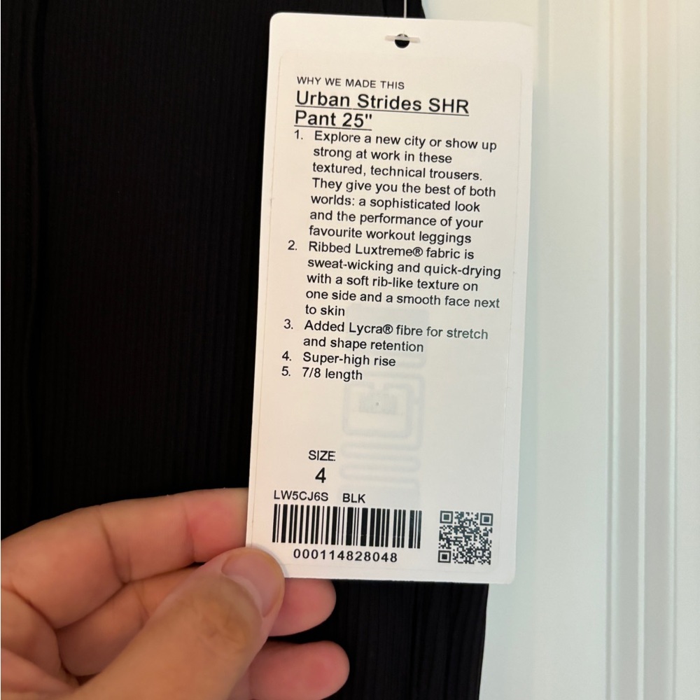 Lululemon Urban Strides Super High Rise Ribbed Casual Pants Black - Picture 7 of 7